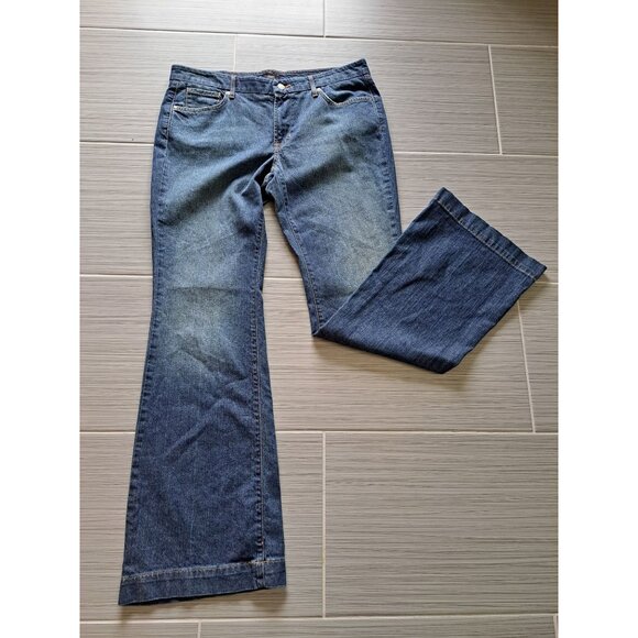 Womens Mossimo Bootcut Stretch Denim Jeans Size 14 Dark Wash Cotton Blend Y2K - Picture 8 of 12